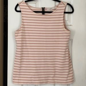 LOFT Pink/Cream Striped Top
